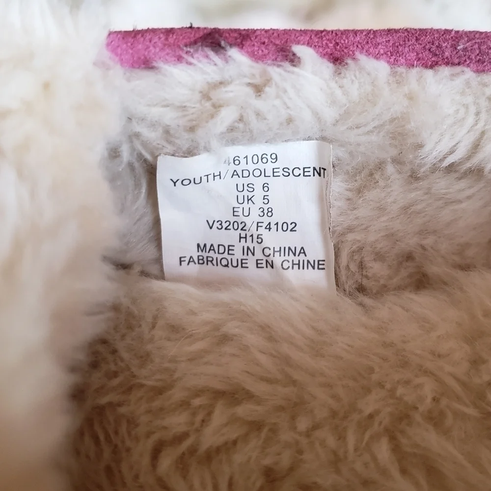 Lands' End Girl's Suede Mocassin Slippers-Size 6